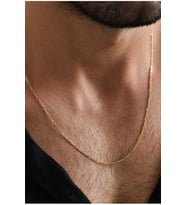 14 K Gold Kaplama 925 Ayar Gümüş Old Money Slim Figaro Kolye