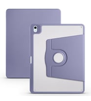 Apple iPad Pro 12.9 2022 M2 Uyumlu Kılıf Zore Termik Kalem Bölmeli Dönebilen Standlı Kılıf (Koyu Lila)
