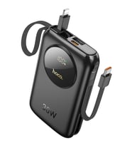 HOCO Q19 Lucky 10000mAh 30W Dijital Göstergeli Kablolu Powerbank (Siyah)
