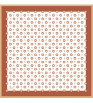 Geometrik Logolu Desen Gold Seri Twill Eşarp Eşarp Askısı ile Birlikte 90x90 cm 