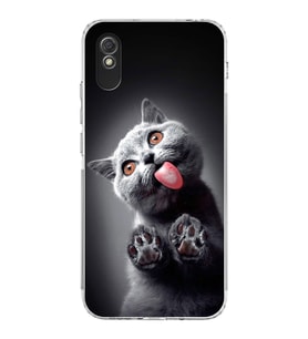 PrintiFy Xiaomi Redmi 9A ile Uyumlu Kedi 2 Kamera Korumalı Şeffaf Kılıf