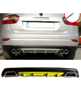Renault Fluence Sarı Difüzör Çiftli Kare Egzoz Görünümlü D Tip Difizör 2009-2016