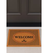 Valerine Life Velür Coco Dokulu Welcome Hoş Geldiniz Kapı Önü Dış Mekan Paspası 45x70cm 27YCM260103 (Kahverengi)