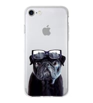 PrintiFy Apple  iPhone 8 ile Uyumlu 1mm Slim Fit Köpek 3 050f Baskılı Şeffaf  Kılıf
