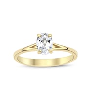White Topaz Oval Tektaş Yüzük