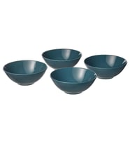 4 Adet Kase Seti, MeridyenDukkan Parlak Koyu Turkuaz ,16 cm Stoneware Fonksiyonel Tasarım