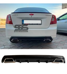 Chevrolet Lacetti Difüzör Arka Tampon Eki 2 Egzoz Çıkışlı Siyah Lüx Tip