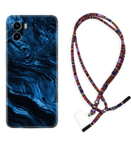 Vivo Y15S Y32 Y33S Y51 Y53S Kılıf Boyun Asklı Rasta Silikon Blue MArble 1379