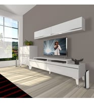 Decoraktiv Ekoflex 6Y Mdf Silver Tv Ünitesi Tv Sehpası - Parlak Beyaz