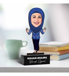 Başörtülü Anneye Hediye Karikatürlü Biblo