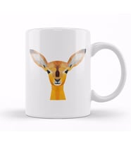 Geometric Animal Deer Kupa Bardak Porselen