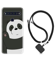 TCL 10L 10 Plus 10SE 20E 20SE 30 L7 Kılıf Boyun Askılı Silikon Hello Panda 1709