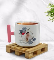 BK Gift Kişiye Özel İsimli Fotoğraflı Pembe T Kulplu Middle Kupa Bardak-34