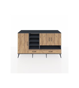 Kronos Konsol 8 Raflı 2 Çekmeceli 3 Kapaklı 176x59x99 Antrasit-Çam