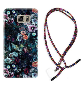 Samsung S7 Edge S20 Fe Plus Ultra S21 S22 Kılıf Boyun Asklı Rasta Silikon Great Flowers 1304
