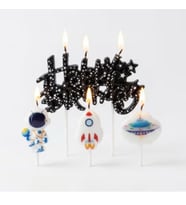 Uzay Teması Happy Birthday 3lü Mum Set