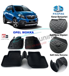 Opel Mokka Havuzlu 3D Paspas Niken Siyah 2012 Sonrası