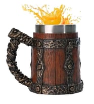 Viking Tarzı Fıçı Görünümlü Bira Bardağı Kupa
