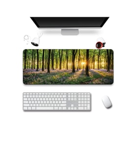 SonicTouch Klavye Mousepad 40x90cm Dikişsiz Pürüzsüz Sıvı Geçirmez Kaymaz Taban Lavanta Patikası