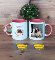 İsme Özel Doğum Günü Hediyesi Kupa Bardak Pembe Fotoğraflı