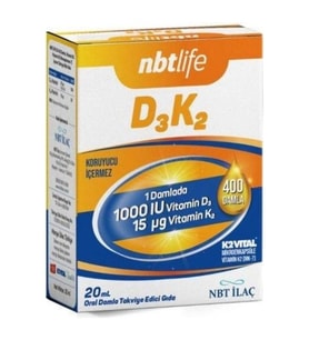 Nbt Life D3K2 Vitamin 20 ml Oral Damla