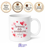 Sonsuza Dek Sen Yazılı Sevgililer Günü Özel Seramik Kupa Bardak Hediye