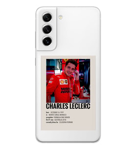 Samsung Galaxy S21 FE Uyumlu Charles Leclerc Desenli Şeffaf Telefon Kılıfı