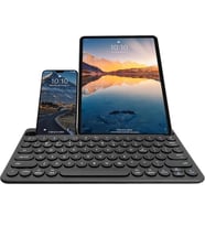 TriLine 78 Yuvarlak Tuşlu İngilizce Bluetooth Tablet Telefon Klavyesi Şarjlı Mini Boy 29x16cm (Siyah)