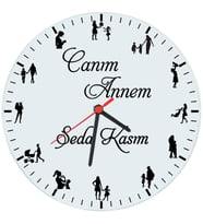 Biresimden Anneler Günü Hediyesi Canım Annem İsimli Cam Duvar Saati