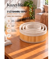 Kuzeylife Bambu Trio Yuvarlak 3lü Sepet Seti