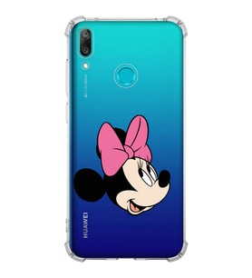 Huawei Y7 2019  Köşe Korumalı Antişok Kapak Minnie Mouse Tasarımlı Şeffaf  Kılıf
