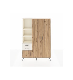 Arges Dolap 5 Raflı 2 Çekmeceli Tek Askılı 132x30x195 Aytaşı-Çam/Aytaşı