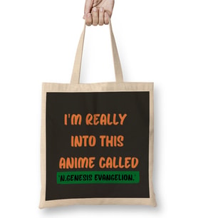 ANIME Quotes-Style Lover Sayings Word Gift Bez Çanta Uzun Saplı
