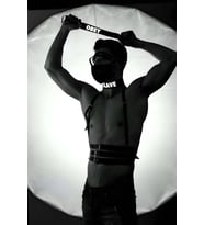 Giyim Slave Ve Obey Baskılı Reflektörlü Deri Choker