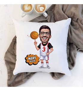 Kişiye Özel Basketbol Sever Karikatürlü Yastık