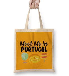 Funny Travel Portugal Gift design Lover-Trippin Wanderlust Journey Adventurer Vacation Bez Çanta Uzun Saplı