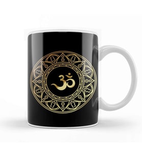 Ohm Gold Om Symbol Kupa Bardak Porselen