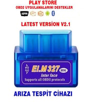 EIM 327 Android Uyumlu Türkçe Araç Arıza Tespit Ve Silme Cihazı Türkçe Obd2 V2,1 Mavi
