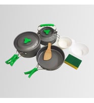 Orcamp OUT-1150 Outdoor Yemek Kapları - 3'lü Kamp Tencere Tava Çaydanlık Seti