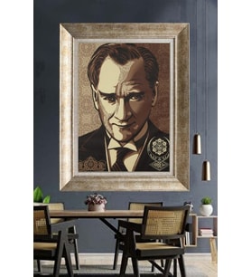 Gümüş Çerçeveli Atatürk Tablo ds264