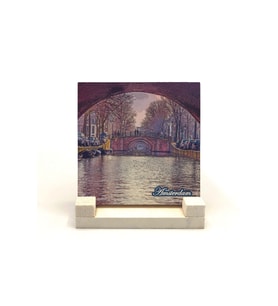 Amsterdam Görseli Baskılı Taş Masaüstlük 10X10