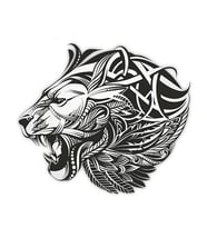 Aslan Araba Sticker Etiket Yapıştırması 19CM md10