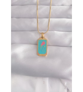 316L Çelik Gold Renk Mi Mineli Tarot Kolye - TJ-BKO9030