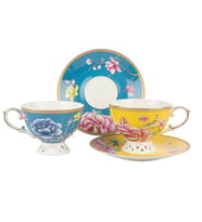 Verona 2li Sarı Mavi Çay Fincan Seti 200ml Butik Mutfak