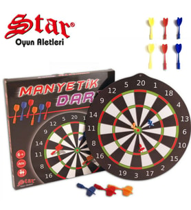 Manyetik Dart Tahtası Dart 14.5 İnç 37 Cm Lik Büyük Boy 6 Oklu Profesyonel Dart Oyunu Manyetik Dart