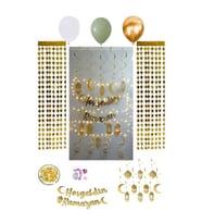 Hoşgeldin Ramazan Süsleme Seti Led Işılı Perdeli Set 13 balonlu Lüks Set-