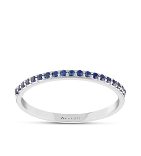 0.10 Karat Safir Yarımtur Pırlanta Yüzük