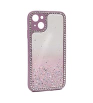 Apple iPhone 13 Kılıf Zore Fensi Parlak Simli ve Pullu Kılıf (Rose)