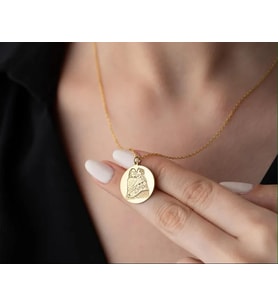 Kişiye Özel 925 Ayar Gümüş Şık Fotoğraf Kolye (Gold)