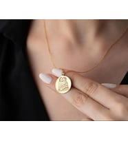 Kişiye Özel 925 Ayar Gümüş Şık Fotoğraf Kolye (Gold)